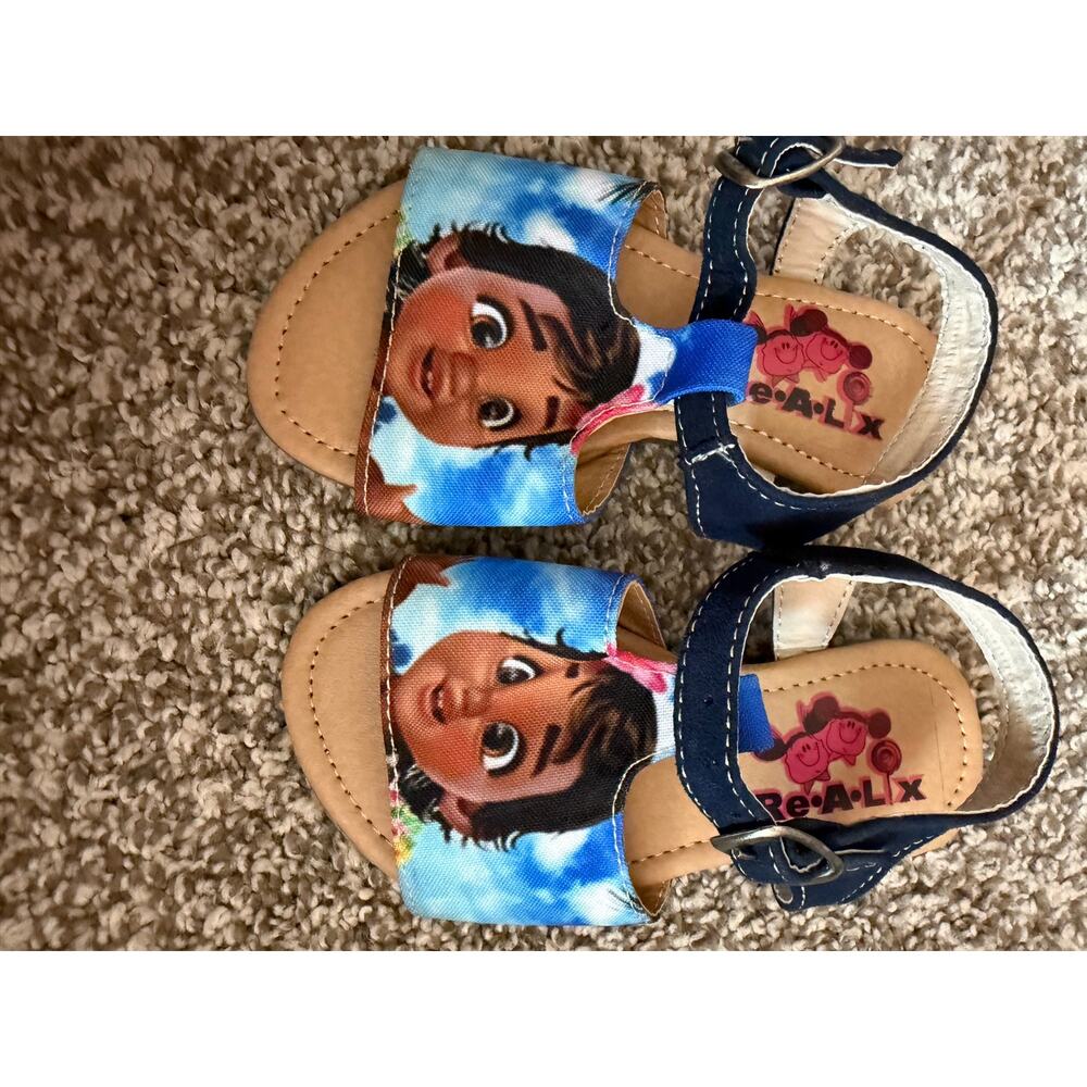 Toddler Girls Character Sandals | Blue Sky Design | Size 15 | Adjustable Straps